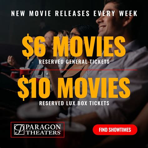 Paragon theaters showtimes - Showtimes for Thursday, December 7th, 2023 ... Axis15 Theater 15-degree tilted screen with 4K Laster Projection and Dolby Atmos Sound ... PARAGON THEATERS ... 
